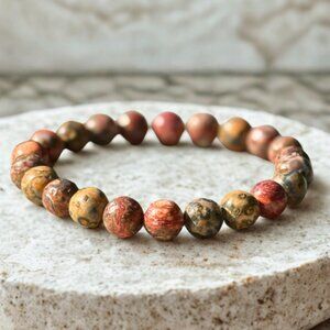 Leopard Jasper Gemstone Bracelet 8MM | Healing Crystal Jewelry